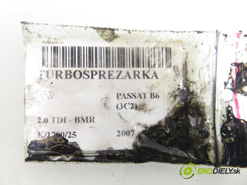 VW PASSAT B6 (3C2) SEDAN 2007 125,00 2.0 TDI - BMR 1968,00 Turbodúchadlo 03G253014K (Turbodúchadlo (kompletné))