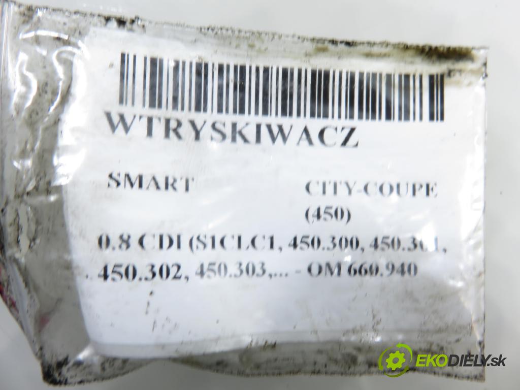 SMART CITY-COUPE (450) HB 2001 30,00 0.8 CDI R3 41 - OM 660.940 799,00 vstrekovač 0445110023 ; 6600700187 (Vstrekovač paliva)