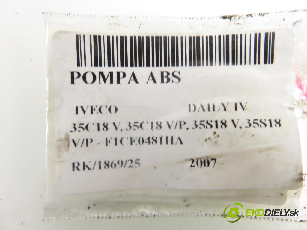 IVECO DAILY IV Skrzynia FURGON 2007 130,00 35C18 V, 35C18 V/P, 35S18 V, 35S18 V/P - F1CE0481H 2998,00 Pumpa ABS 0265950631 (Pumpa ABS)