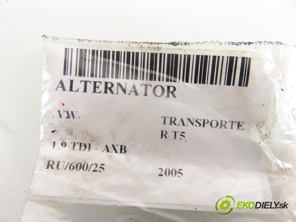 VW TRANSPORTER V Skrzynia (7HA, 7HH, 7EA, 7EH) FURGON 2005 77,00 1.9 TDI PD 105 - AXB 1896,00 Alternátor  (Alternátor)