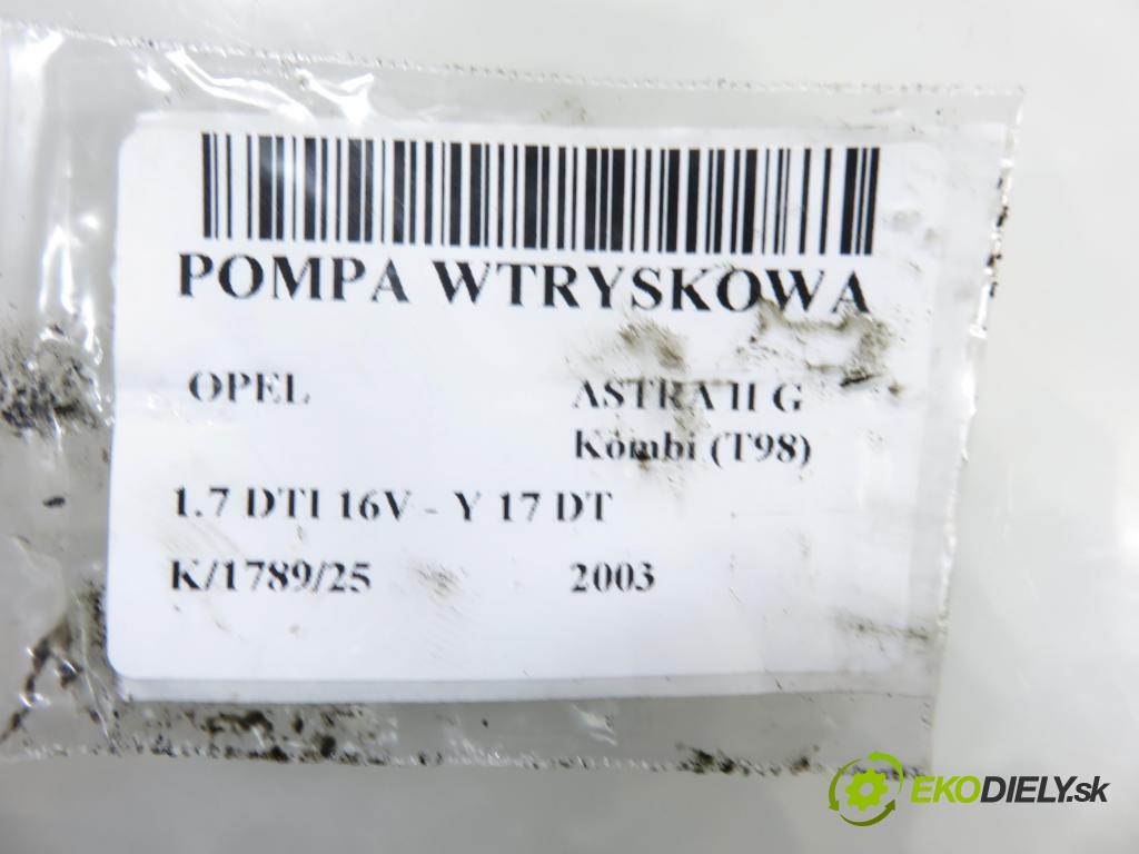 OPEL ASTRA G Kombi (T98) KOMBI 2003 55,00 1.7 DTI 16V - Y 17 DT 1686,00 Pumpa vstrekovacia 8972410270 ; HU0965006020 (Vstrekovacie čerpadlo)