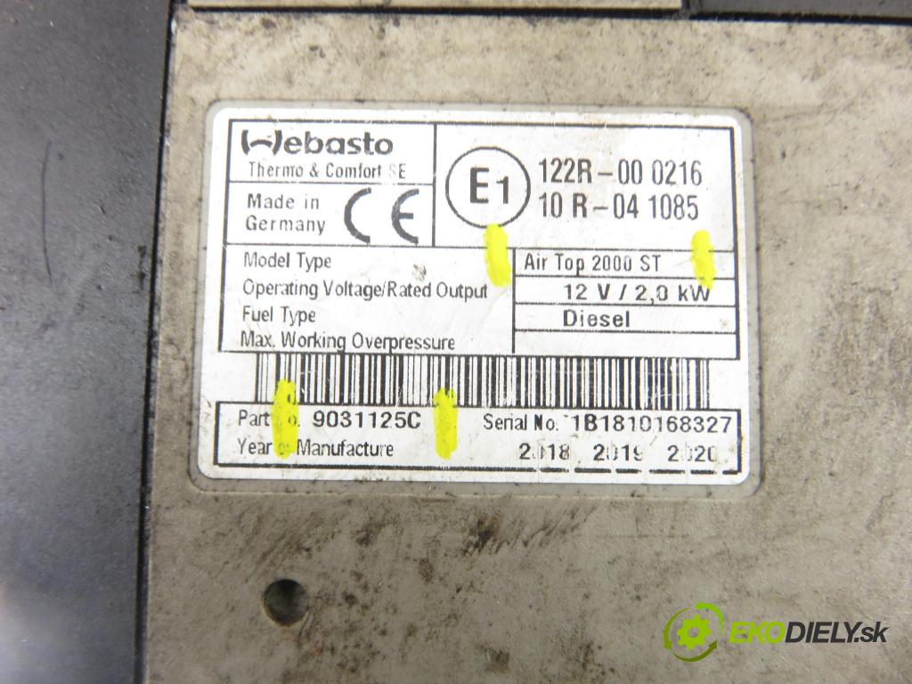 RENAULT MASTER III Platforma / podwozie (EV, HV, UV) KABINA/PLATFORMA 2016 120,00 2.3 dCi 165 FWD - M9T 702 2298,00 Webasto 9031125C (Webasto (nezávislé topení))