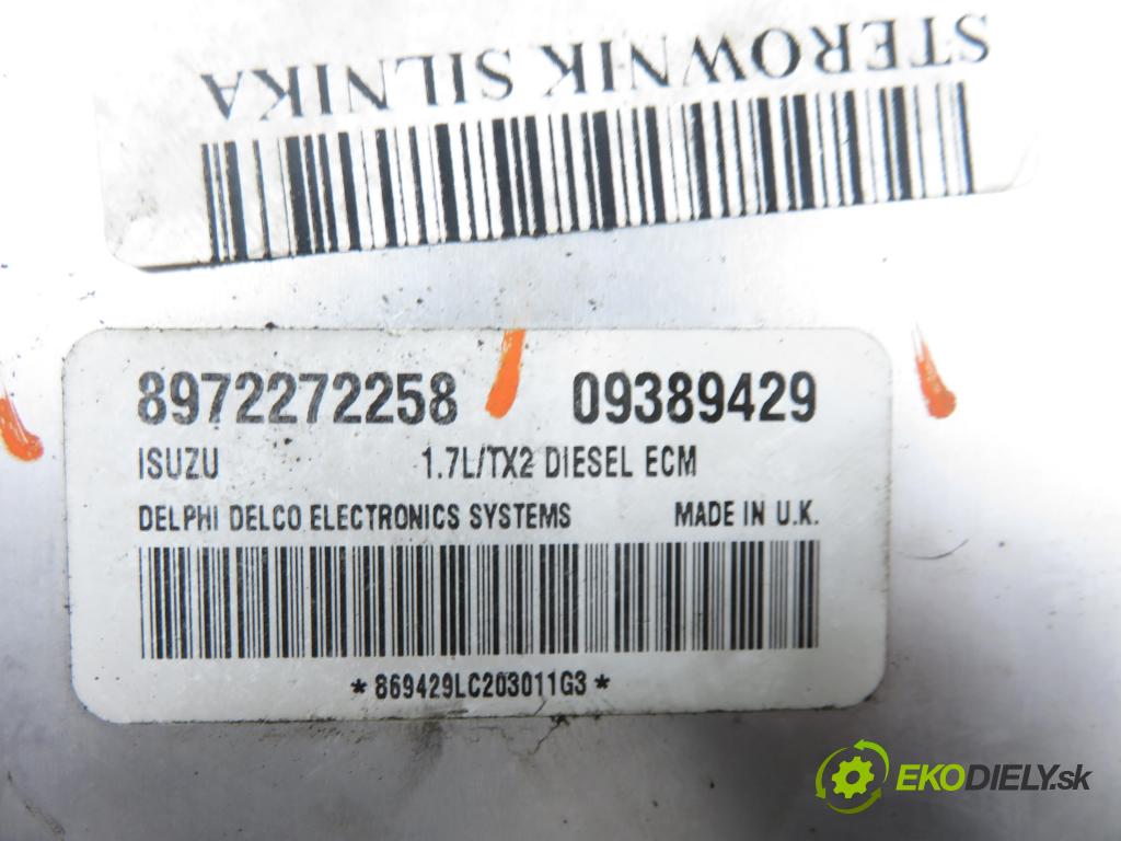 OPEL CORSA C (X01) HB 2002 55,00 1.7 DTI - Y 17 DT 1686,00 Riadiaca jednotka Motor 8972272258 ; 09389429