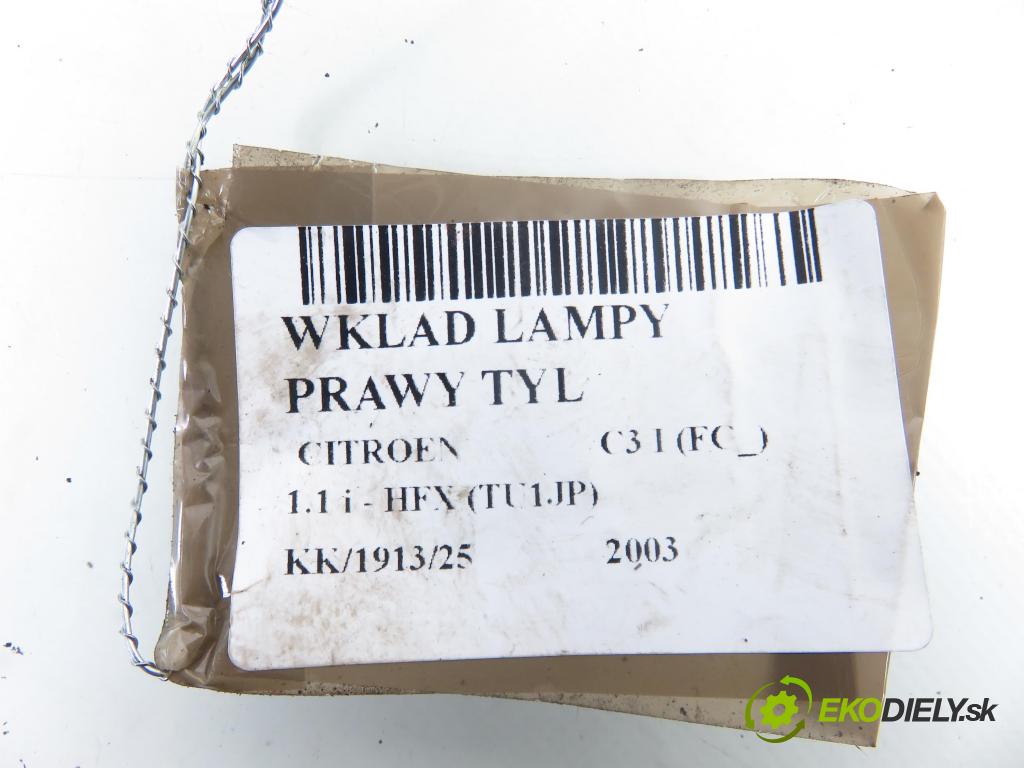 CITROEN C3 I (FC_) HB 2003 44,00 1.1 i - HFX (TU1JP) 1124,00 vložka svetla pravy zadné