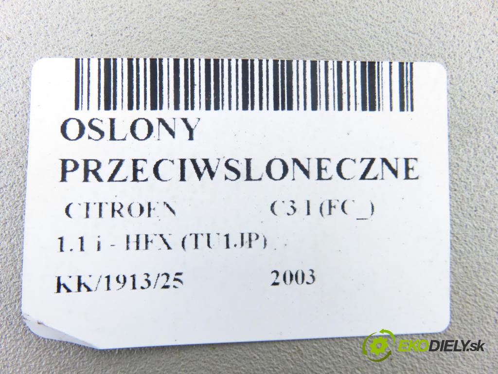 CITROEN C3 I (FC_) HB 2003 44,00 1.1 i - HFX (TU1JP) 1124,00 kryty protislnečné