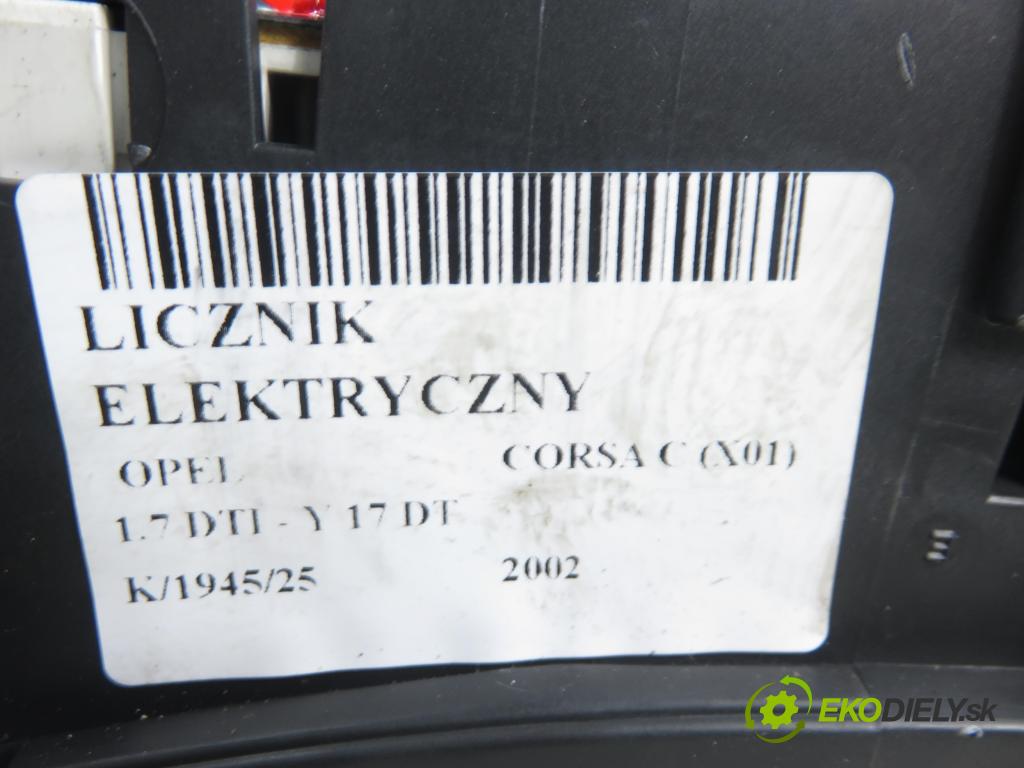 OPEL CORSA C (X01) HB 2002 55,00 1.7 DTI - Y 17 DT 1686,00 Prístrojovka elektrický 09166819FT ; 110080005002
