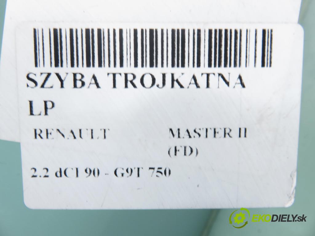 RENAULT MASTER II Skrzynia (FD) FURGON 2006 66,00 2.2 dCI 90 - G9T 750 2188,00 Okno TROJUHOLNÍKÝ LP 