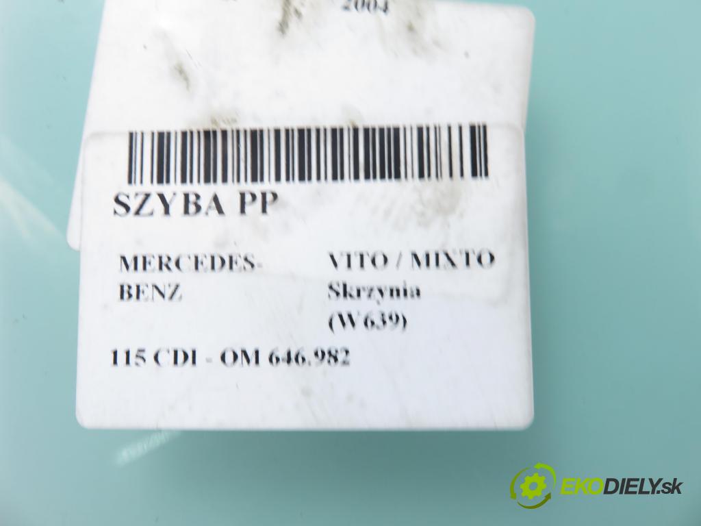 MERCEDES-BENZ VITO / MIXTO Skrzynia (W639) FURGON 2004 110,00 115 CDI 150 - OM 646.982 2148,00 Okno PP 