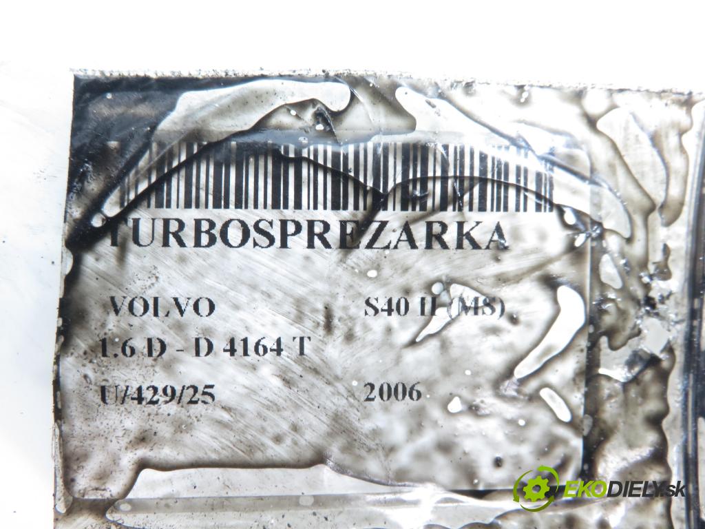 VOLVO S40 II (MS) SEDAN 2006 81,00 1.6 D - D 4164 T 1560,00 Turbodúchadlo 9660641380 (Turbodúchadlo (kompletné))