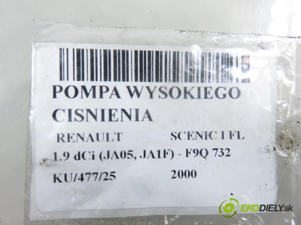 RENAULT SCENIC I (JA0/1_) MINIVAN 2000 75,00 1.9 dCi 102 - F9Q 732 1870,00 Pumpa vysokého tlaku 7700111010 ; 0445010018