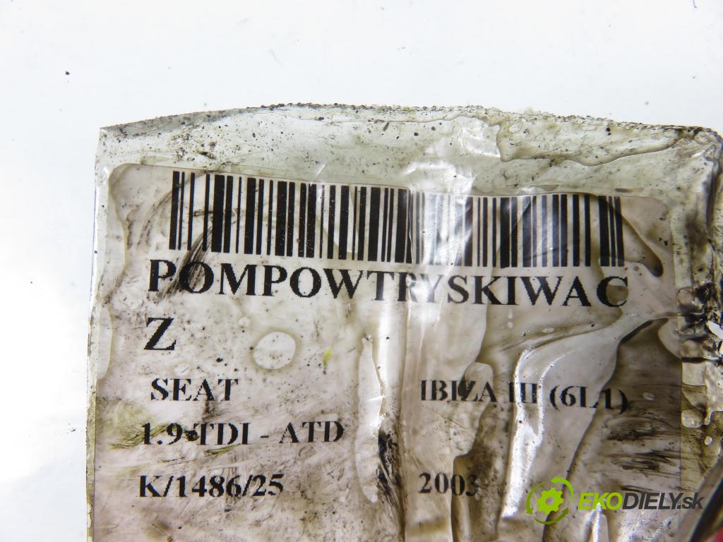 SEAT IBIZA III (6L1) HB 2003 74,00 1.9 TDI - ATD 1896,00 vstříkovač 038130073AJ ; 0414720037 (Vstřikovač paliva)