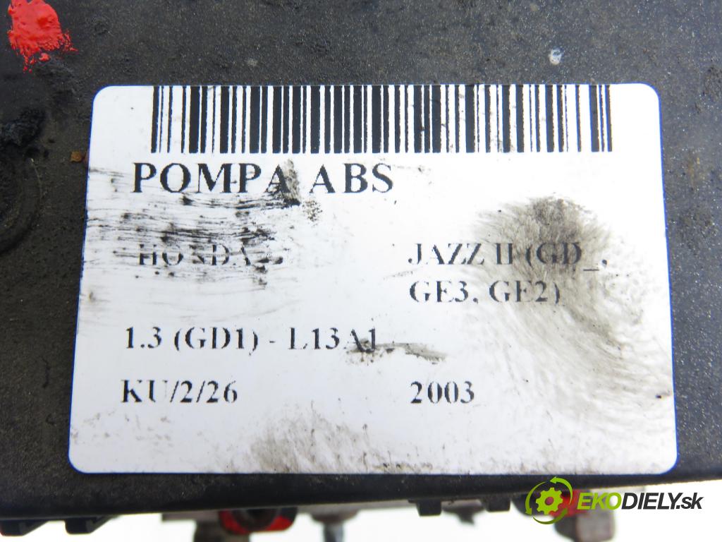 HONDA JAZZ II (GD_, GE3, GE2) HB 2003 61,00 1.3 (GD1) - L13A1 1339,00 Pumpa ABS A4044001296 (Pumpa ABS)