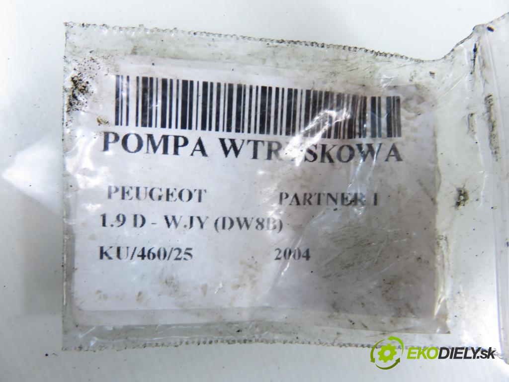 PEUGEOT PARTNER Skrzynia (5_, G_) FURGON 2004 51,00 1.9 D - WJY (DW8B) 1868,00 pumpa vstřikovací R8448B391C (Vstřikovací čerpadlo)