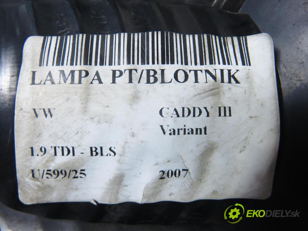 VW CADDY III Variant (2KB, 2KJ, 2CB, 2CJ) KOMBIVAN 2007 77,00 1.9 TDI PD 105 1896,00 Svetlo pravé zadné 2K0945112A
