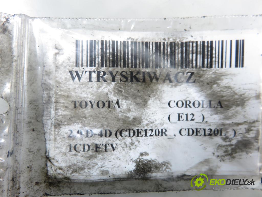TOYOTA COROLLA (_E12_) HB 2003 85,00 2.0 D-4D 116 (CDE120R_, CDE120L_) - 1CD-FTV 1995,00 vstřikovač 2367027020 (Vstřikovač paliva)