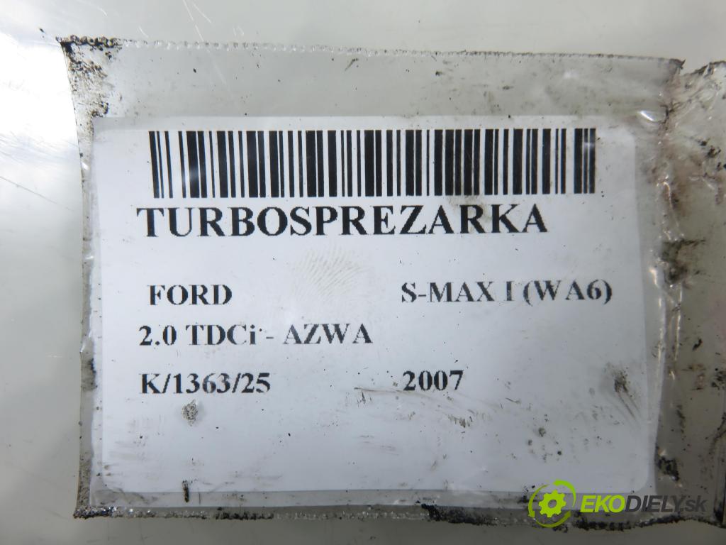 FORD S-MAX (WA6) MINIVAN 2007 96,00 2.0 TDCi - AZWA 1997,00 Turbodúchadlo 9662464980 (Turbodúchadlo (kompletné))