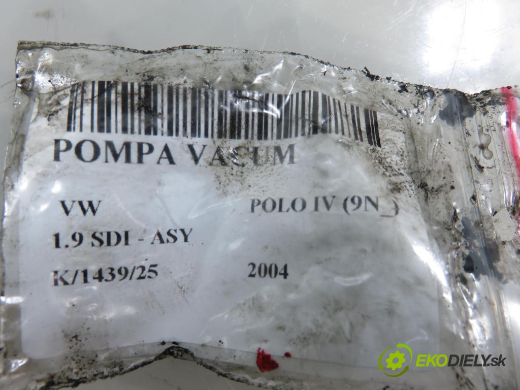 VW POLO (9N_) HB 2004 47,00 1.9 SDI - ASY 1896,00 Pumpa vákuová 038145101B