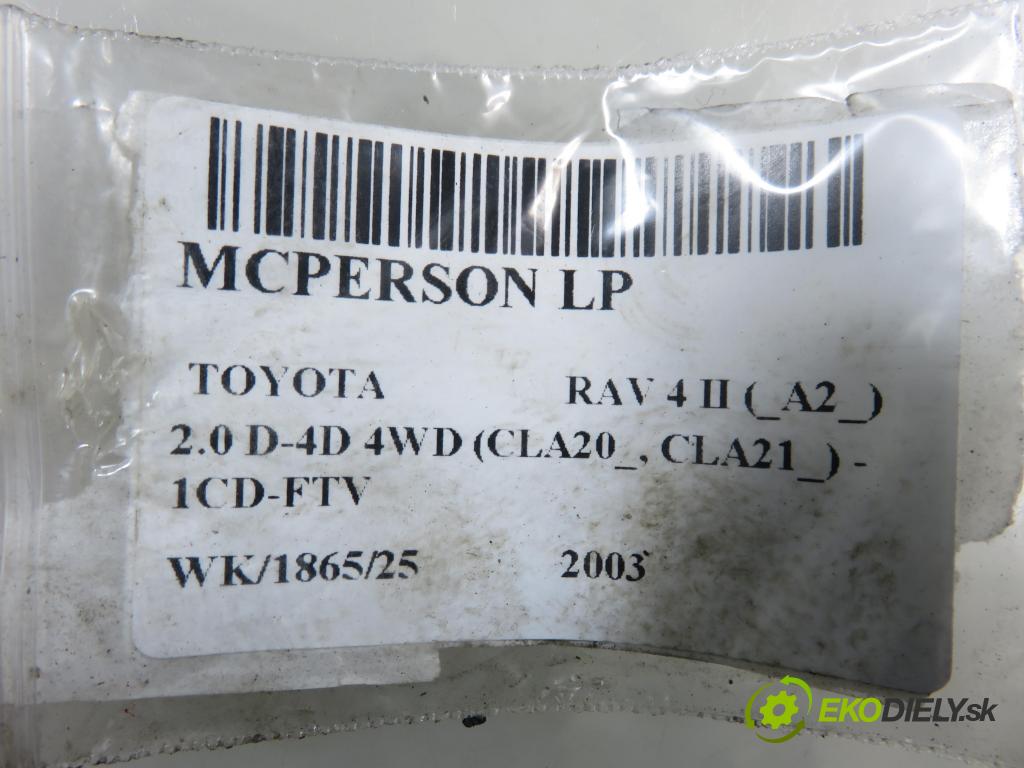 TOYOTA RAV 4 II (_A2_) SUV 2003 85,00 2.0 D-4D 4WD 116 - 1CD-FTV 1995,00 MCPERSON LP 