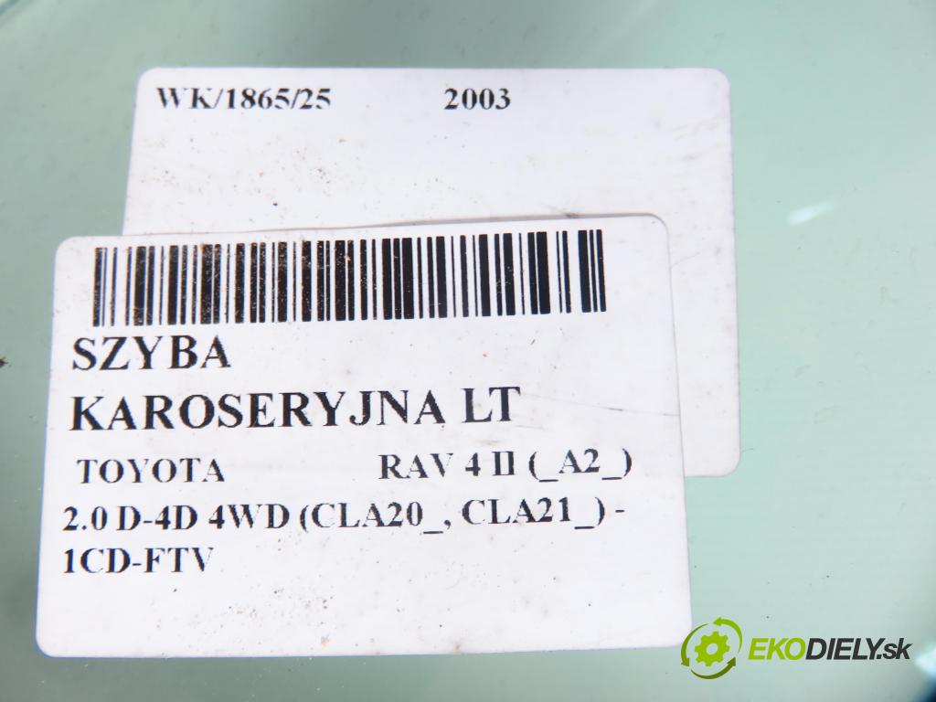 TOYOTA RAV 4 II (_A2_) SUV 2003 85,00 2.0 D-4D 4WD 116 - 1CD-FTV 1995,00 Okno dverí LT