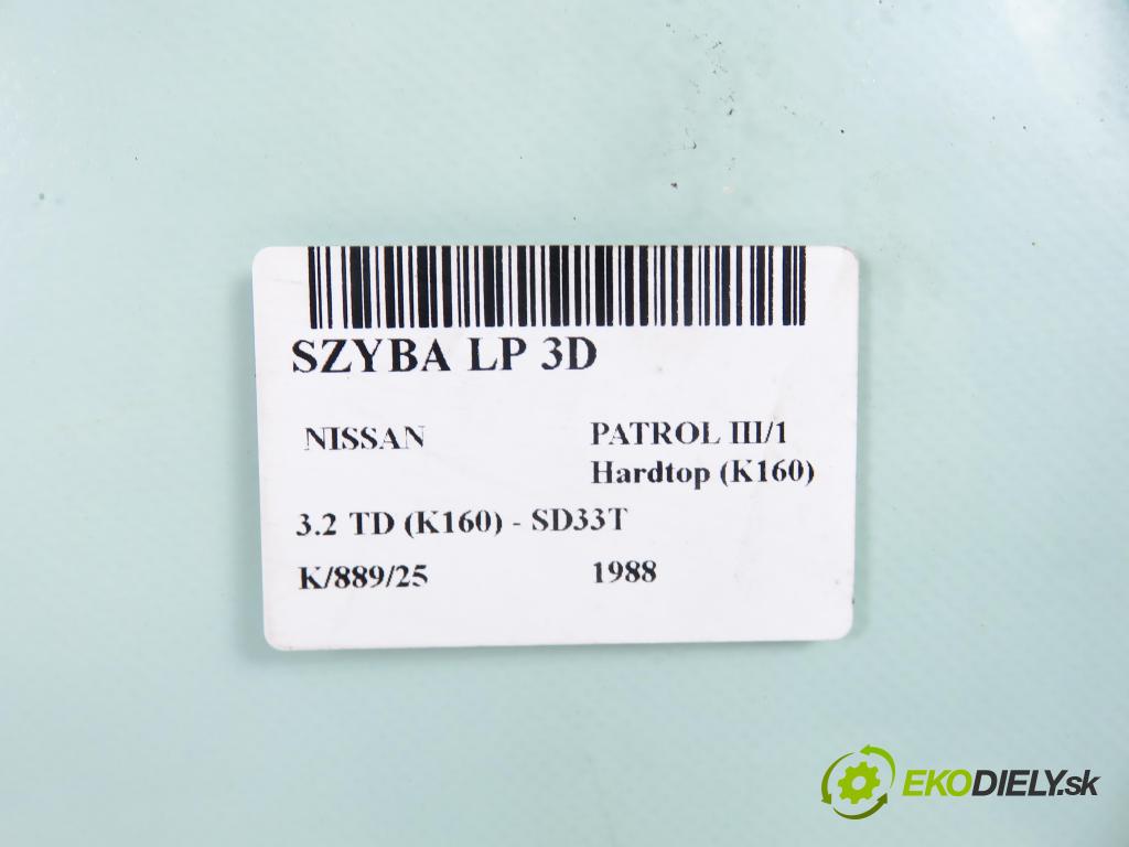 NISSAN PATROL III/1 Hardtop (K160) TERENOWY 1988 81,00 3.2 TD R6 (K160) 110 - SD33T 3246,00 okno LP 3D