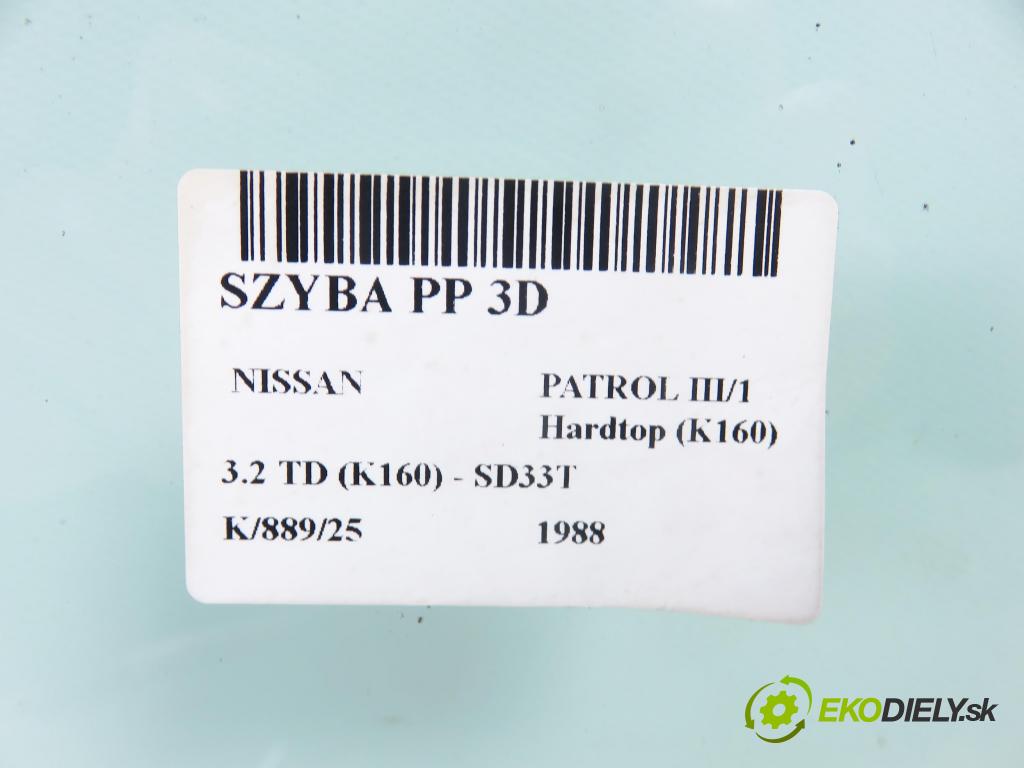 NISSAN PATROL III/1 Hardtop (K160) TERENOWY 1988 81,00 3.2 TD R6 (K160) 110 - SD33T 3246,00 Okno PP 3D