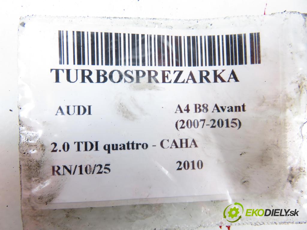AUDI A4 Avant (8K5, B8) KOMBI 2010 125,00 2.0 TDI quattro - CAHA 1968,00 Turbodúchadlo 03L145702E (Turbodúchadlo (kompletné))