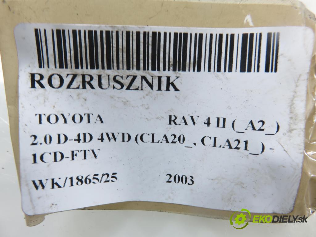 TOYOTA RAV 4 II (_A2_) SUV 2003 85,00 2.0 D-4D 4WD 116 - 1CD-FTV 1995,00 Štartér 2280009221 ; 2810064430 (Štartér)