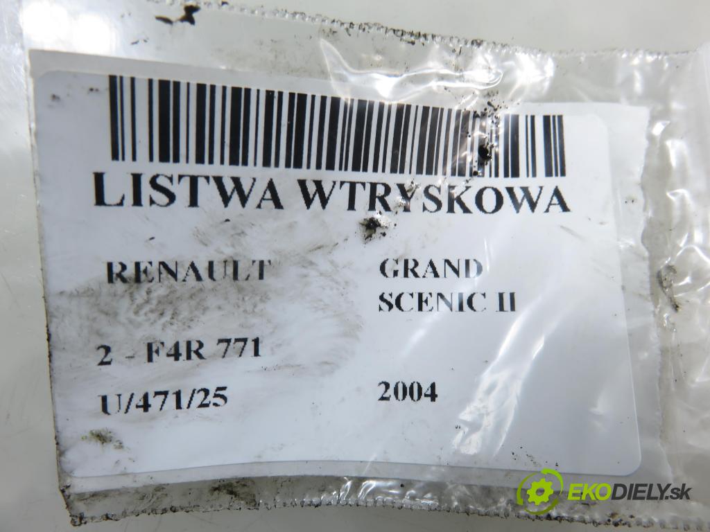 RENAULT GRAND SCENIC II (JM0/1_) MINIVAN 2004 99,00 2.0 135 - F4R 771 1998,00 Lišta vstrekovacia H028797 ; ITGM60 ; 7700112777 (Vstrekovacia lišta)