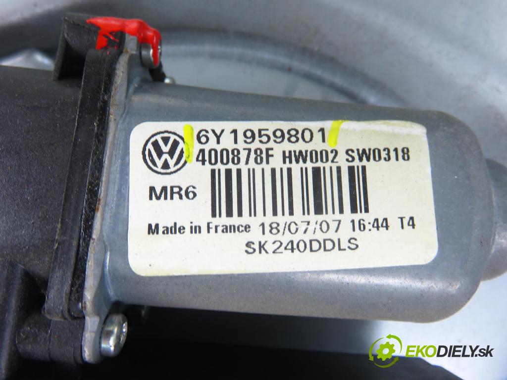 SKODA FABIA I (6Y2) SEDAN 2007 51,00 1.4 TDI - BNM 1422,00 Mechanizmus okien 6Y1959801