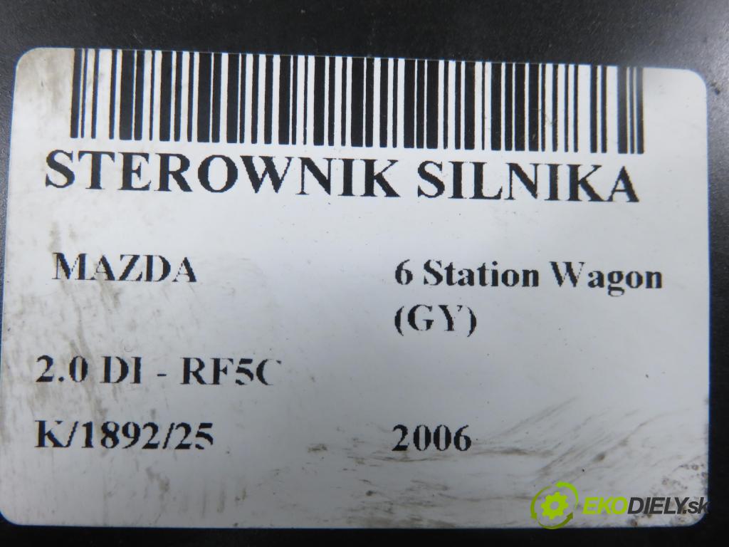 MAZDA 6 Station Wagon (GY) KOMBI 2006 89,00 2.0 DI 121 - RF5C 1998,00 Riadiaca jednotka Motor RF7J18881K ; 2758006409