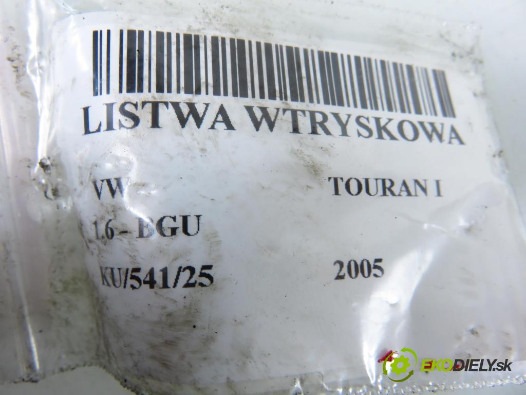 VW TOURAN (1T1, 1T2) MINIVAN 2005 75,00 1.6 - BGU 1595,00 Lišta vstrekovacia 06A906031BT ; 06A133317AC (Vstrekovacia lišta)