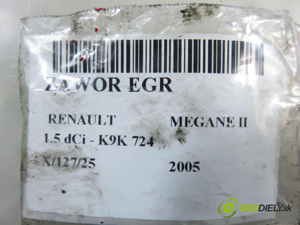 RENAULT MEGANE II (BM0/1_, CM0/1_) HB 2005 63,00 1.5 dCi 86 - K9K 724 1461,00 VENTIL EGR D501916000