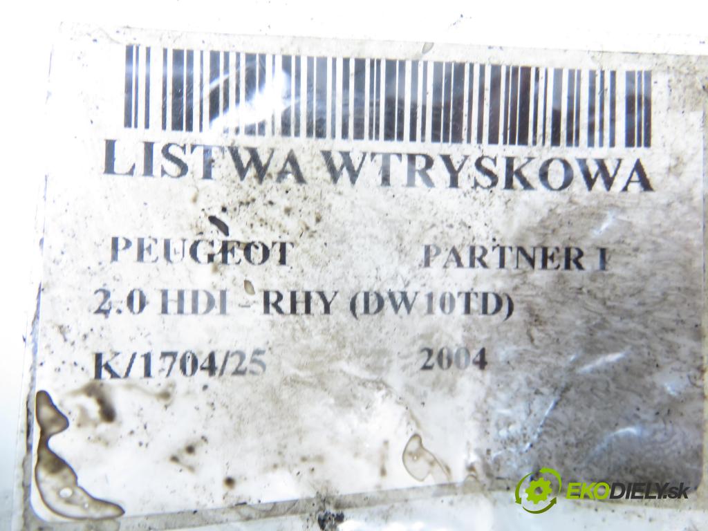 PEUGEOT PARTNER Combispace (5F) KOMBIVAN 2004 66,00 2.0 HDI - RHY (DW10TD) 1997,00 lišta vstřikovací 9640387980 ; 5WS40039 ; 5WS40002 (Vstřikovací lišta)