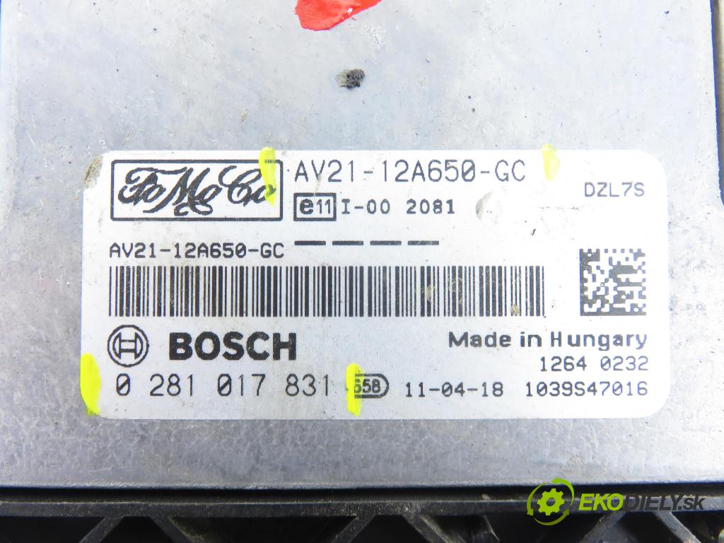 FORD FIESTA VI (CB1,CCN) HB 2011 51,00 1.4 TDCi - KVJA 1399,00 Riadiaca jednotka Motor 0281017831 ; AV2112A650GC