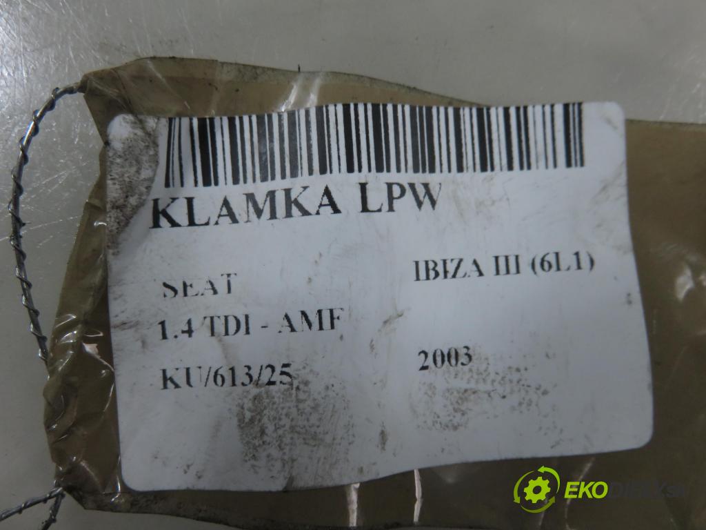SEAT IBIZA III (6L1) HB 2003 55,00 1.4 TDI 75 - AMF 1422,00 Kľučka LPW 6L0837113D