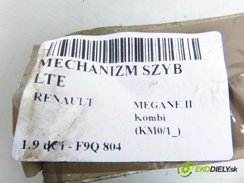 RENAULT MEGANE II Kombi (KM0/1_) KOMBI 2008 96,00 1.9 dCi 131 - F9Q 804 1870,00 mechanismus oken LTE 