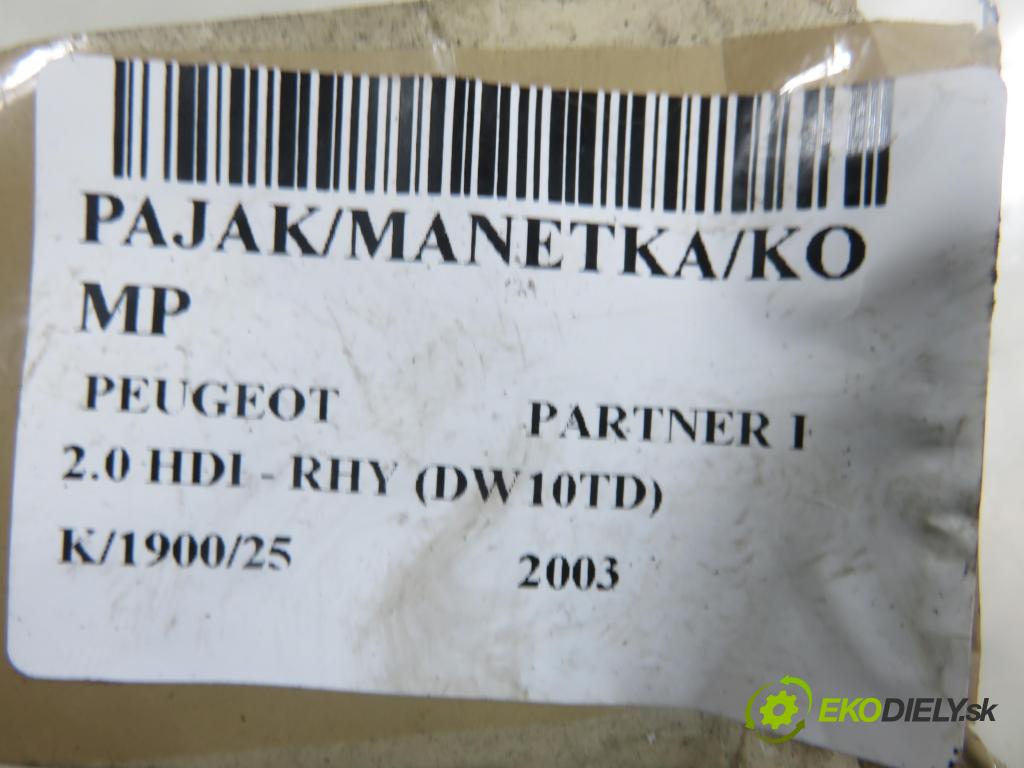PEUGEOT PARTNER Combispace (5F) KOMBIVAN 2003 66,00 2.0 HDI - RHY (DW10TD) 1997,00 páčka/prepínač VS34572483