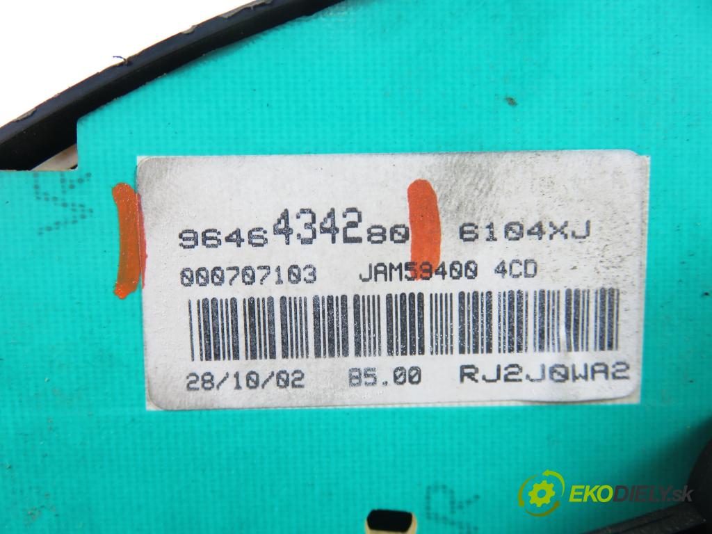 PEUGEOT PARTNER Combispace (5F) KOMBIVAN 2003 66,00 2.0 HDI - RHY (DW10TD) 1997,00 Prístrojovka elektrický 9646434280