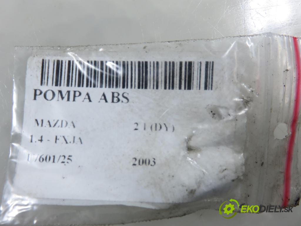 MAZDA 2 (DY) HB 2003 59,00 1.4 - FXJA 1388,00 Pumpa ABS 10096001063 ; D351437A0B ; 10020600934 (Pumpa ABS)
