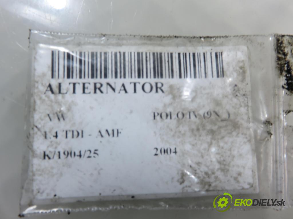 VW POLO (9N_) HB 2004 55,00 1.4 TDI PD 75 - AMF 1422,00 Alternátor 045903023A ; 0124515022 (Alternátor)