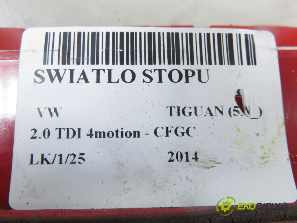 VW TIGUAN (5N_) SUV 2014 130,00 2.0 TDI 4motion - CFGC 1968,00 svetlo bŕzd 1K6945097G