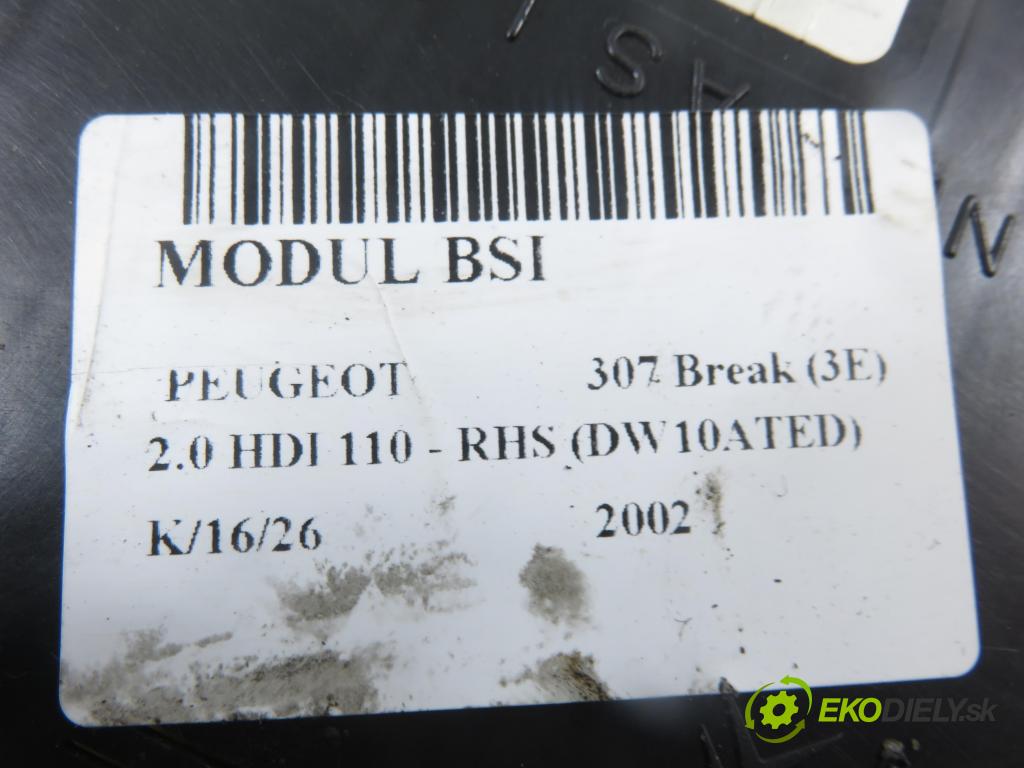 PEUGEOT 307 Break (3E) KOMBI 2002 79,00 2.0 HDI 110 - RHS (DW10ATED) 1997,00 MODUL BSI 9651196880 ; 9651197580