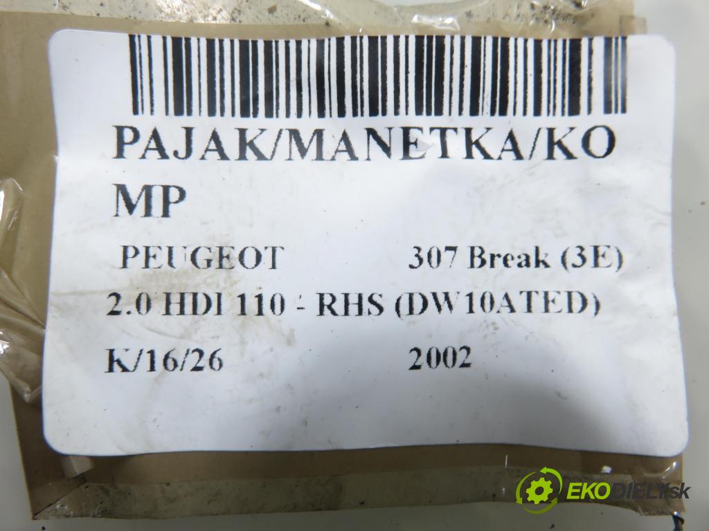 PEUGEOT 307 Break (3E) KOMBI 2002 79,00 2.0 HDI 110 - RHS (DW10ATED) 1997,00 páčka/prepínač 96595091XT