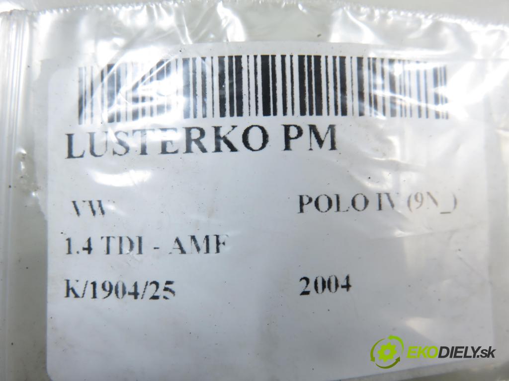 VW POLO (9N_) HB 2004 55,00 1.4 TDI PD 75 - AMF 1422,00 Spätné zrkadlo PM 