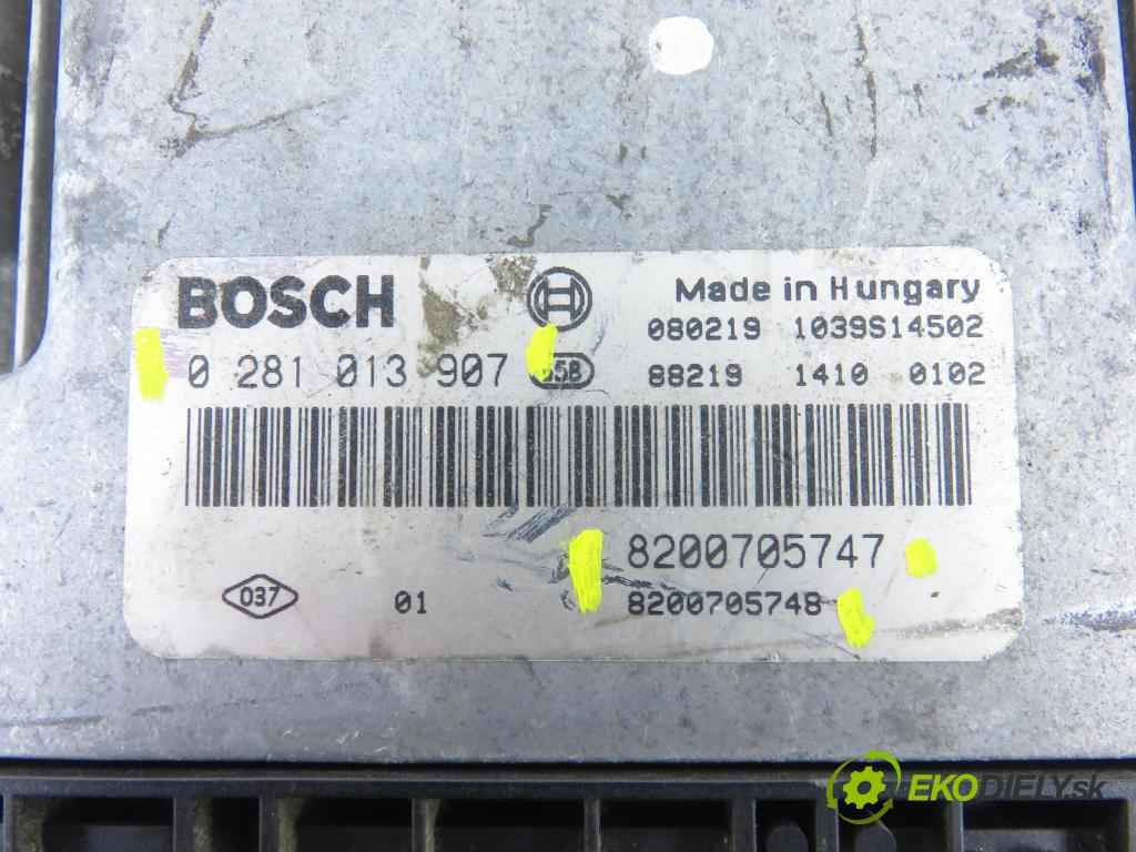RENAULT MEGANE II Kombi (KM0/1_) KOMBI 2008 96,00 1.9 dCi 131 - F9Q 804 1870,00 Riadiaca jednotka Motor 0281013907 ; 8200705747 ; 8200705748