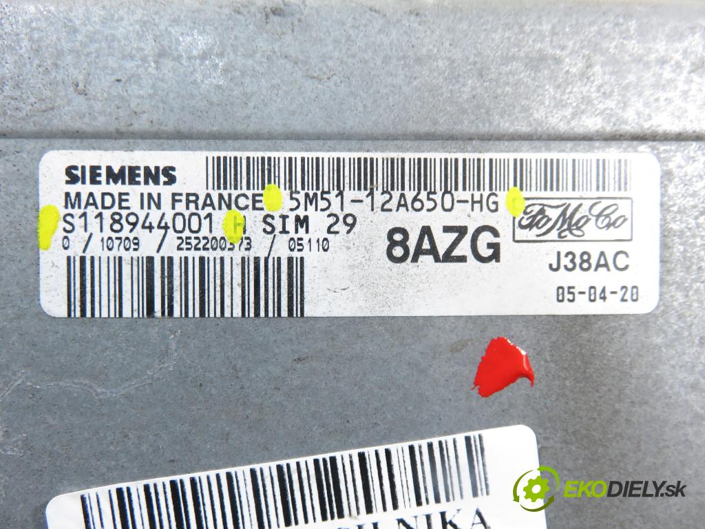 FORD FOCUS II (DA_, HCP) HB 2005 85,00 1.6 Ti - HXDA 1596,00 Riadiaca jednotka Motor 5M5112A650HG ; S118944001