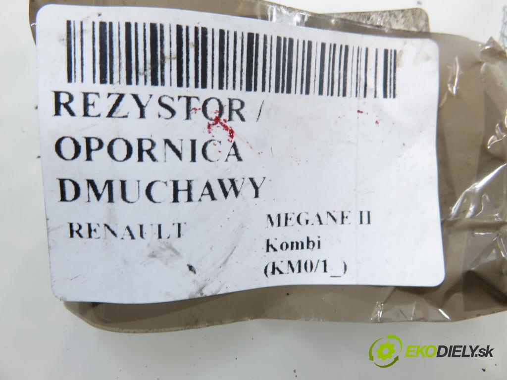 RENAULT MEGANE II Kombi (KM0/1_) KOMBI 2008 96,00 1.9 dCi 131 - F9Q 804 1870,00 rezistor / reostat kúrenia T1000948E ; T1000948EA