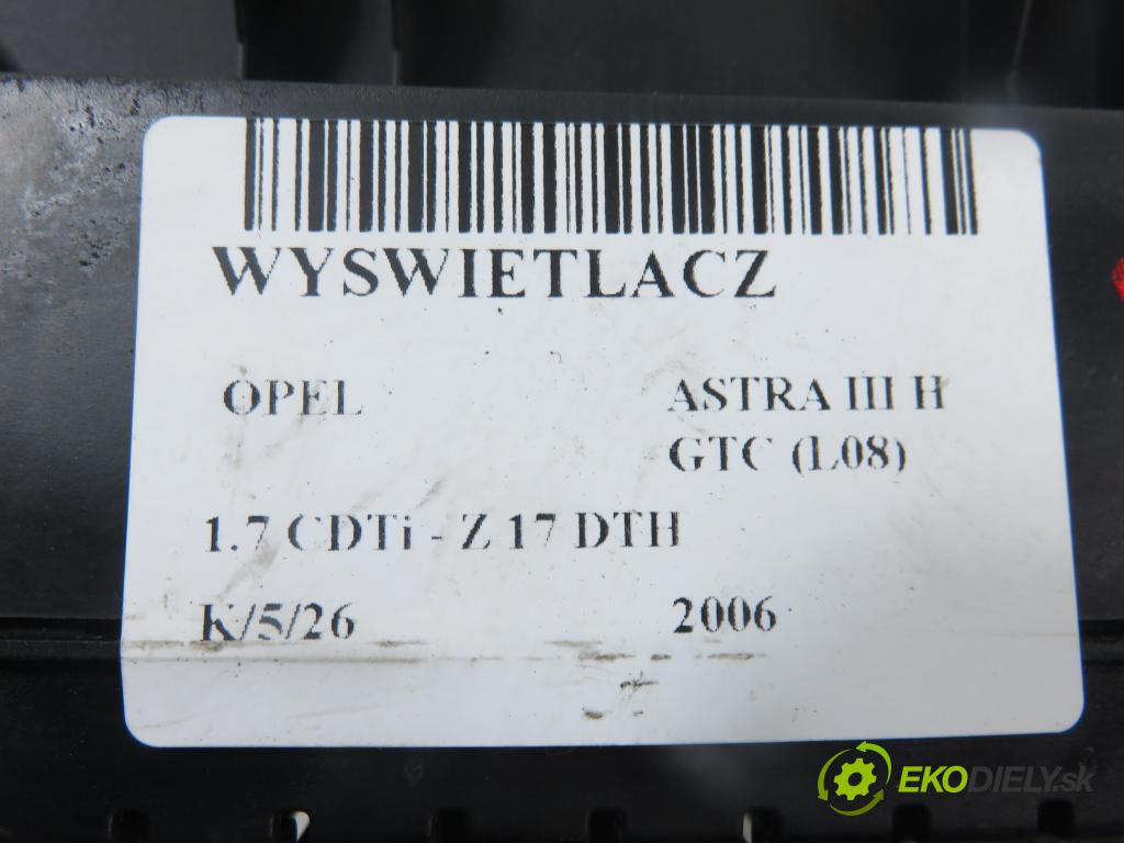 OPEL ASTRA H GTC (L08) HB 2006 74,00 1.7 CDTi - Z 17 DTH 1686,00 ZOBRAZIT: 13381053