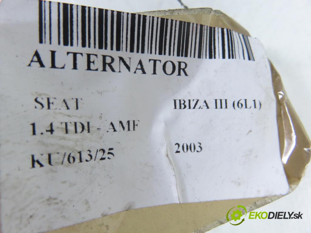 SEAT IBIZA III (6L1) HB 2003 55,00 1.4 TDI 75 - AMF 1422,00 Alternátor 045903023A ; 0124515022 (Alternátor)