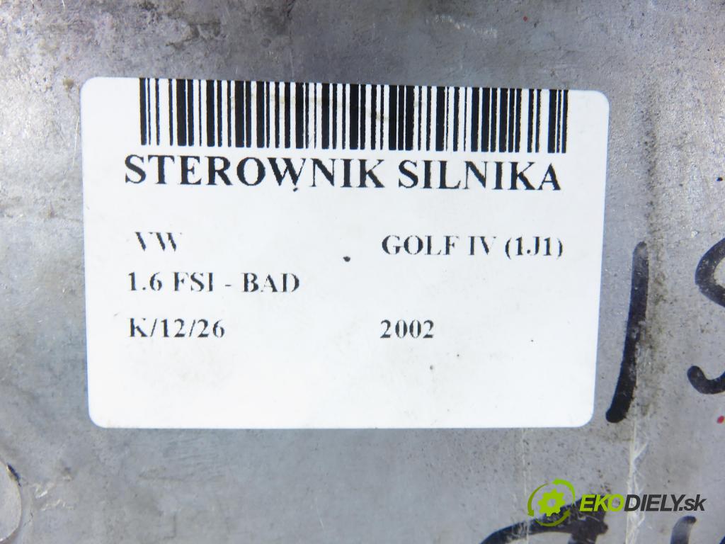 VW GOLF IV (1J1) HB 2002 81,00 1.6 FSI - BAD 1598,00 Riadiaca jednotka Motor 036906013D ; 0261S01004